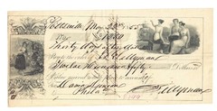 1855 Pottsville Pennsylvania $1250 Obsolete Check/Draft~Nice Vignettes