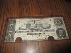 1862 $20 CONFEDERATE STATES OF AMERICA T-51 CONFEDERATE CURRENCY CSA