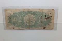 1866 Union College Bank Note Philadelphia PA Two Dollars 2 Spring Garden St