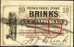 OH 10¢ CHICAGO Illinois Brinks CC Express Co. circa 1890s Prepaid Parcel Stamp