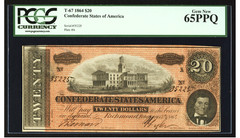 1864 20$ Confederate T-67 PF-15 PCGS Graded 65 GEM NEW PPQ Excellent Color
