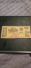 Jan 20, 1840 Austin TX Republic Of Texas $500 Treasury Note Cr. A9 PMG VF25