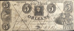 Obsolete Bank Note $5 The Bank of Albion New York Andrew Jackson Vignette Signed