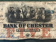 $5 Chester South Carolina SC Obsolete Currency Bank Note Bill Five Dollars ~1856
