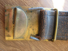 1874 MODEL EAGLE CIVIL WAR GILDED BELT BUCKLE ORIGINAL BELT & 1872 $20 SC. NOTE