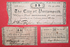 Three Different 1861-1862 Portsmouth, Virginia Notes