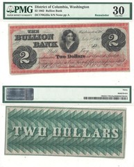 1862 $2 Washington, D.C. PMG VF-30