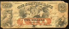 CT $2 The NORWICH Bank Connecticut Feb. 1, 1860 Haxby CT-355 G164