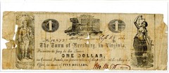 1861 $1 Town of Leesburg, VA Obsolete Note Civil War Scrip #12273