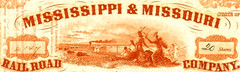 IA 20 shares OSKALOOSA Iowa Division 1857 Mississippi & Missouri Rail Road stock