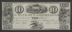 1835 Ten Dollar Bank of Washtenaw of Michigan. CU
