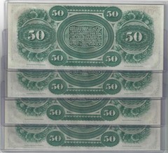 Matching 2-digit SN Consecutive Sets 1872 $50 & $20 Obsolete Columbia SC Gem UNC