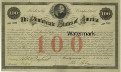 $100 Confederate Bond Obsolete REPRODUCTION 1861 Ball 13 Cr-2 Currency