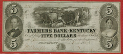 FARMERS BANK OF KENTUCKY 2. 10. 1859 $5 SOMERSET BRANCH EXCELLENT COUNTERFEIT XF