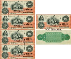 Washington DC Bullion Bank $10 US CAPITAL 1861 Obsolete Currency 2-Sheets REPRO