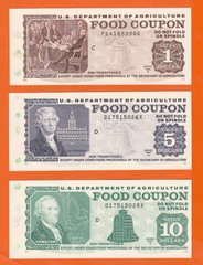 FOOD STAMP COUPON 3 COUPONS $10.00 $5.00 $1.00 USDA AGRICULTURE scrip TOKEN
