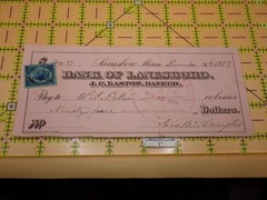 1879 Bank of Lanesboro MN Check JC Easton Banker WS Potter Geo Douglas Revenue