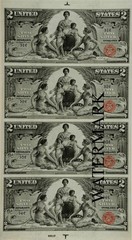 3 Educational Note $1, $2 & $5 Serial Number 1-4 Currency Sheets REPRODUCTION