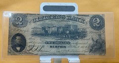 Citizens Bank Nashville & Memphis Tennessee $2 Obsolete Banknote