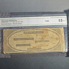 CGA 1832 Burrillville Bank Rhode Island $1 Banknote Fine 15 Cert 0210848