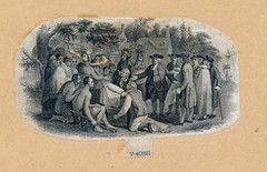 ABNCo vignette proof, india paper on manilla, William Penn Peace Treaty, 1870s
