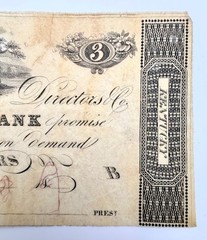 1830’s $3 The Frankfort Bank of Kentucky Obsolete Note – Early KY Frontier Issue