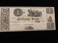 1800’s $1 The Exchange Bank ANN ARBOR Michigan Obsolete Currency Safety Fund