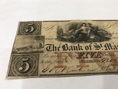 A&O-1846 Columbus, Georgia $5 Bank Of Saint Marys-RED Overprint