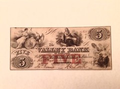 ~1855 $5 Five Dollars The Valley Bank of Maryland – Hagerstown, MD