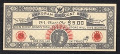 1934 $5 C.L. CARR. CO. BATAVIA, NY ADVERTISING SCRIP NOTE UNCIRCULATED