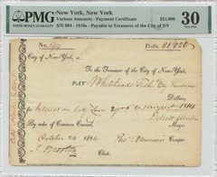 1810s New York Payment Office $631.91 PMG CH VF35