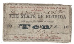 1863 STATE OF FLORIDA, TALLAHASSEE TEN CENTS/ (#PM-92)