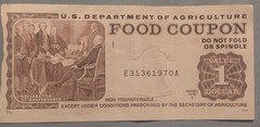 USDA Food Coupon 1979 A Series, Good Condition, $1 Value