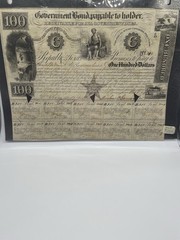 1840 $100 Republic of Texas Government Bond #1246 with Interest Coupons