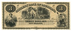 18XX Citizens Bank of Louisiana New Orleans LA $3 Obsolete Note (67342)