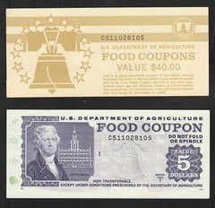 FOOD STAMP COUPON USDA UNC ONE $5.00 1993 B M/C I C51102810s SCRIP TOKEN USDA