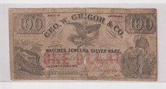 $1 George W Gregor & Co. New Orleans LA Advertising Guns & Pistols Obsolete Note