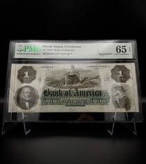 $1 Rhode Island, Providence $1 1860s Bank of America PMG 65 EPQ Gem Unc