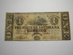$1 1862 Baton Rouge Louisiana Obsolete Currency Bank Note Bill -Bank of Texas