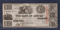 1838 Michigan $1.50 Bank of Auburn SUPERB Scarce EARLY MI Obsolete Dollar Note