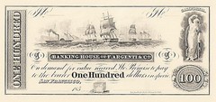 ABNC Proof Print – $100. Banking House of F. Argenti & Co., San Francisco