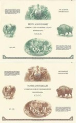 USBNC souvenir card SO 20 21 CCCC 1981 four intaglio vignettes green and brown
