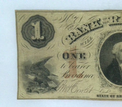 1853 Bank of the Republic Providence Rhode Island $1 Obsolete Note VF