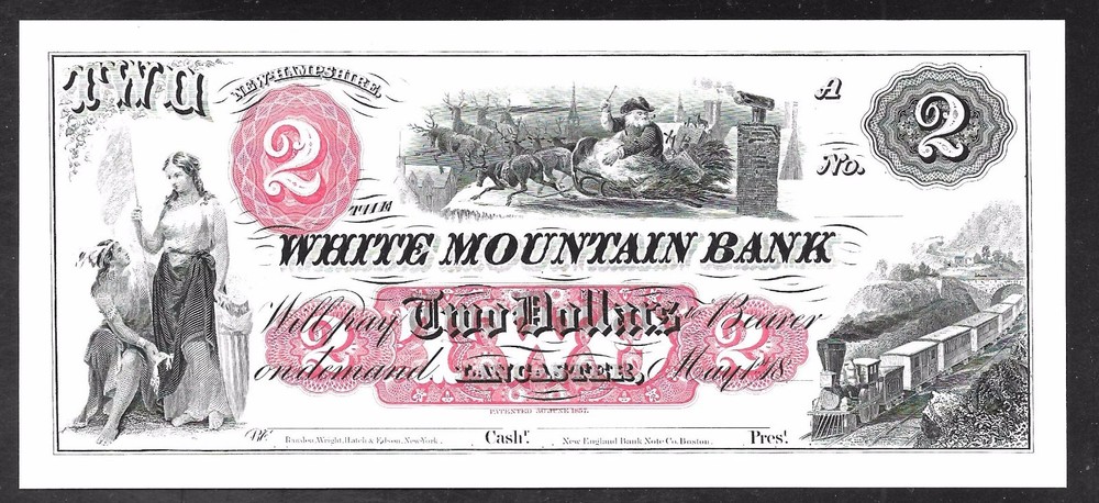 ABNC Proof Print – $2.00 White Mountain Bank (Santa & Sleigh)