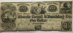 1841 $1 Morris Canal & Banking Company Jersey City NJ issued post note