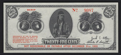 1933 Pendleton Roundup Oregon 25c Scrip – Esther Motanic – Rodeo Queen