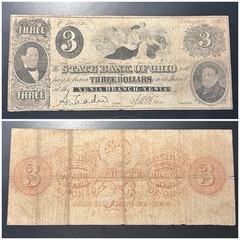 1862 $3 State Bank of Ohio, Xenia Branch, Xenia, OH BIN / Best Offer !