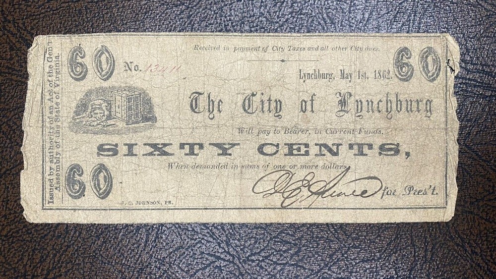 60 Cents – The City of Lynchburg – Obsolete Currency Note #53658