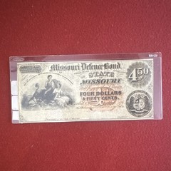 Missouri Defense Bond State of Missouri $4.50 Bond Certificate Paper Note
