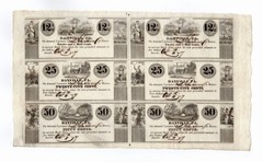 (Uncut Sheet) 1837 W. Donaldson – Danville, PENNSYLVANIA Merchant Scrips UNC